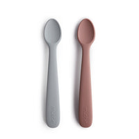 MUSHIE Silicone Spoons 2-pack - Stone/Cloudy Mauve