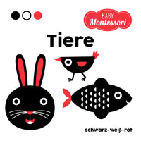 KINDERBUCH Baby Montessori - Tiere-schwarz-weiss-rot