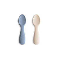 MUSHIE Silicone Toddler Starter Spoon 2-pack - Tradewinds/Shifting Sand