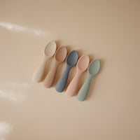 MUSHIE Silicone Toddler Starter Spoon 2-pack - Blush/Shifting Sand