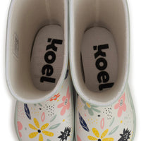 KOEL Welli Bare Barfuss Gummistiefel " Blumen Weiss"