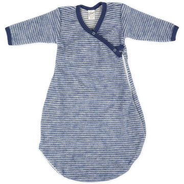 LILANO Wollfrottee Wickelschlafsack Marine Gestreift