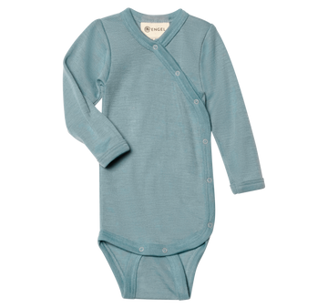 ENGEL NATUR Wolle-Seide Wickelbody Bergblau