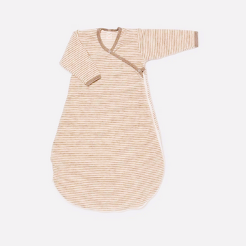LILANO Wollfrottee Wickelschlafsack Sand Gestreift