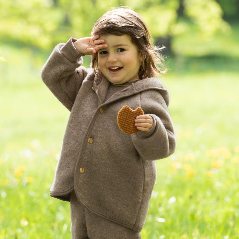 ENGEL NATUR Wollfleece Jacke, Walnuss